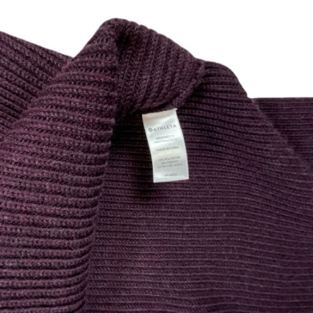 Athleta Maroon Switchback Wool-Blend Pullover Swe… - image 6